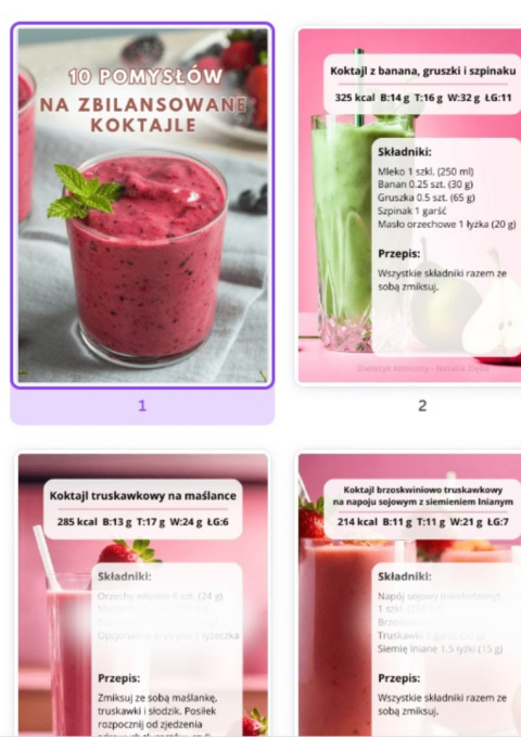 10 pomysłów na zbilansowane smoothie IO/CUKRZYCA 10 pomysłów na zbilansowane smoothie IO/CUKRZYCA