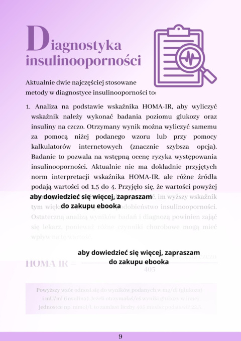 Ebook "Poradnik insulinooporność i cukrzyca", 140 stron wiedzy Ebook "Poradnik insulinooporność i cukrzyca", 140 stron wiedzy